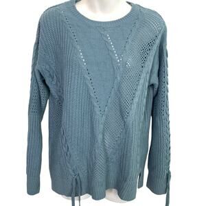 A&I Smokey Blue Long Sleeve Chunky Knit Sweater  M